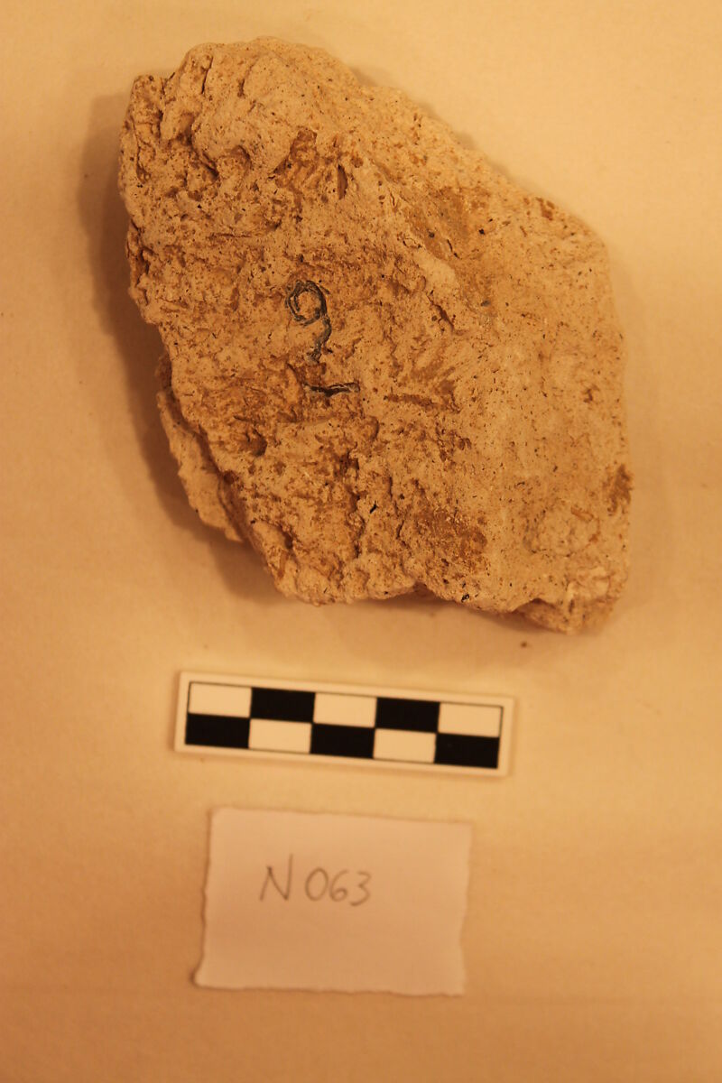 Stucco Fragment, Stucco; carved and painted