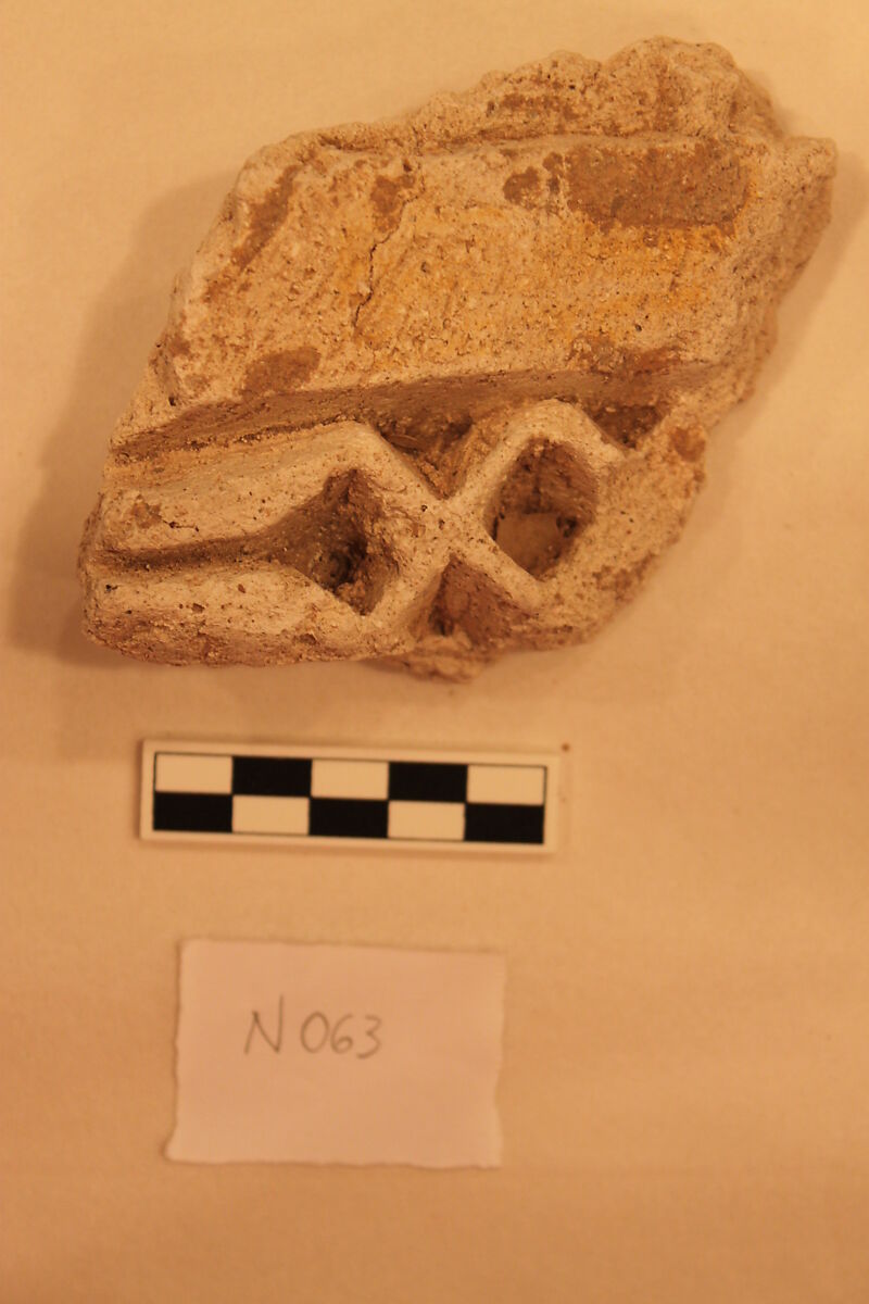 Stucco Fragment, Stucco; carved and painted 