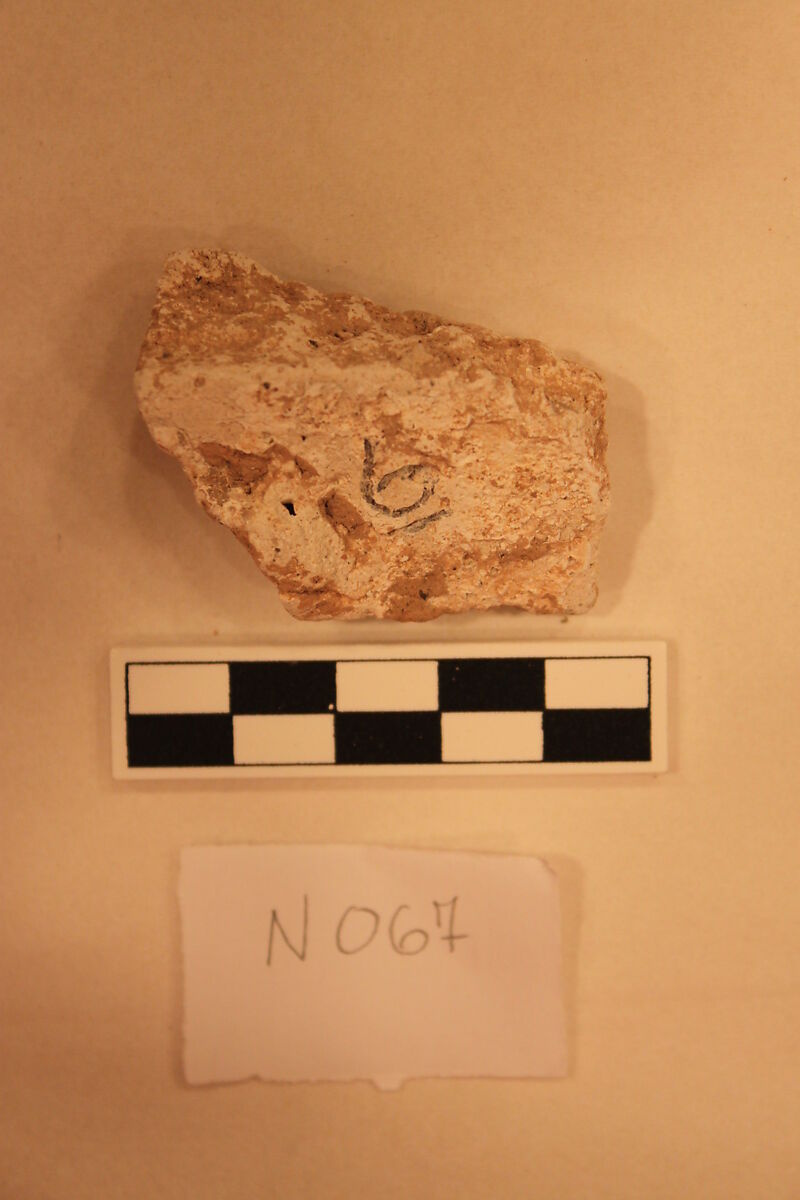 Stucco Fragment, Stucco; carved, painted