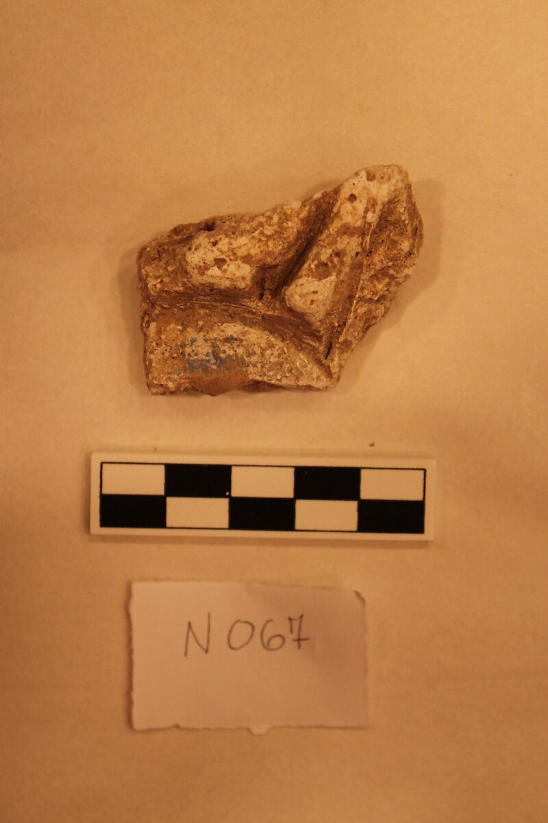 Stucco Fragment, Stucco; carved, painted 