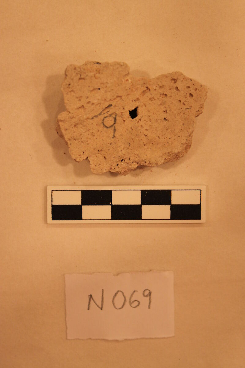 Stucco Fragment, Stucco; carved and painted 