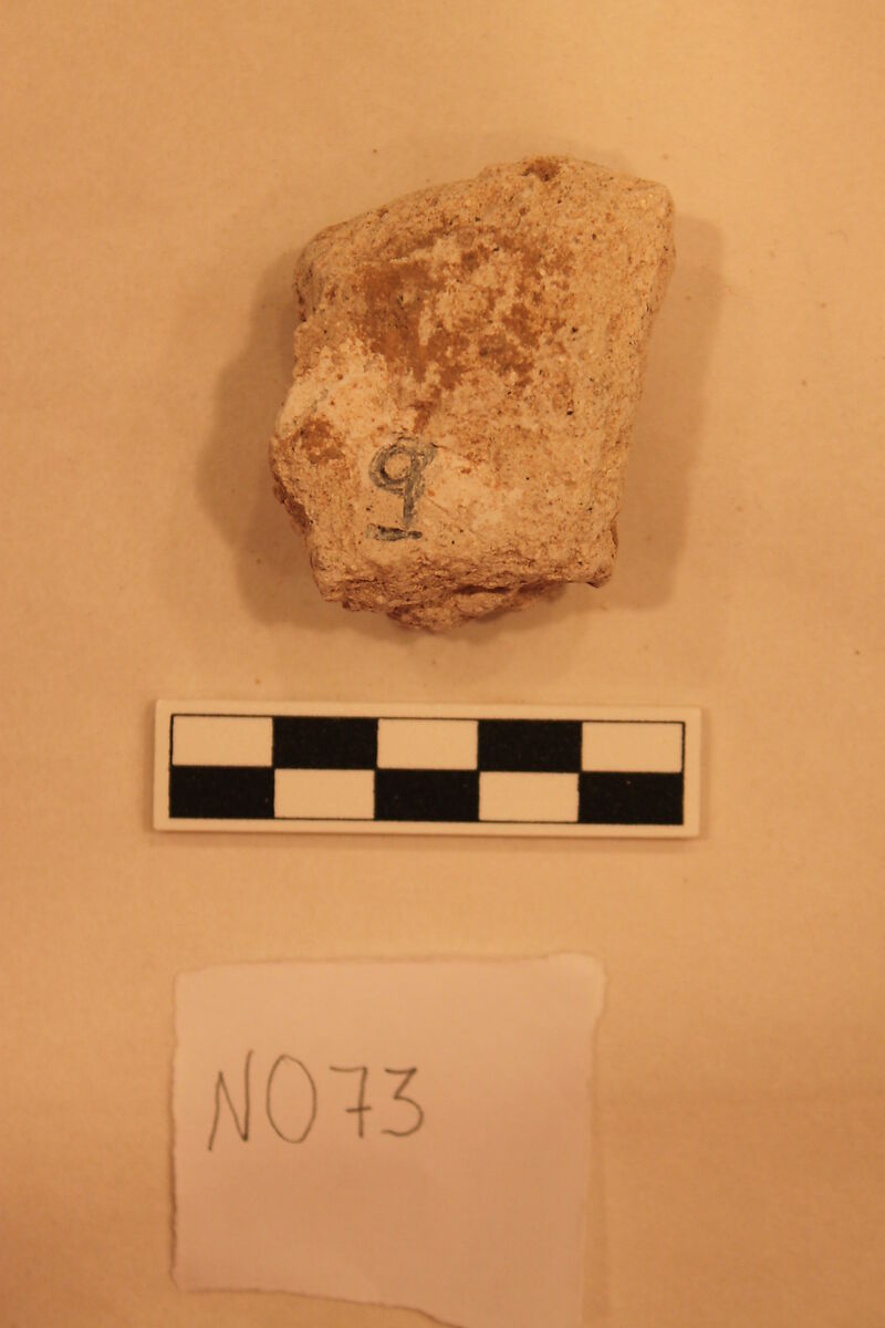 Stucco Fragment, Stucco; carved and painted