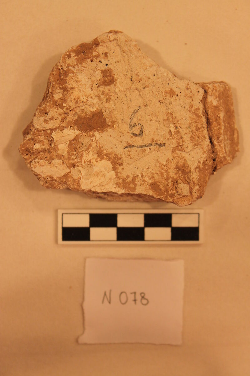 Stucco Fragment, Stucco; carved and painted