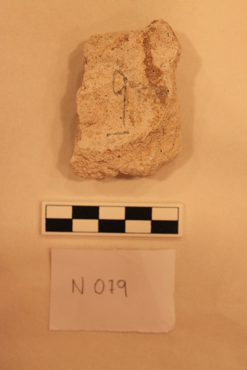 Stucco Fragment, Stucco; carved and painted