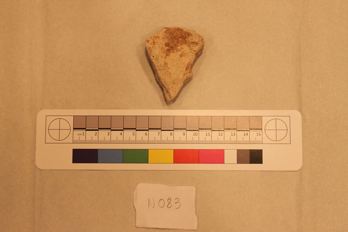 Stucco Fragment, Stucco; carved and painted