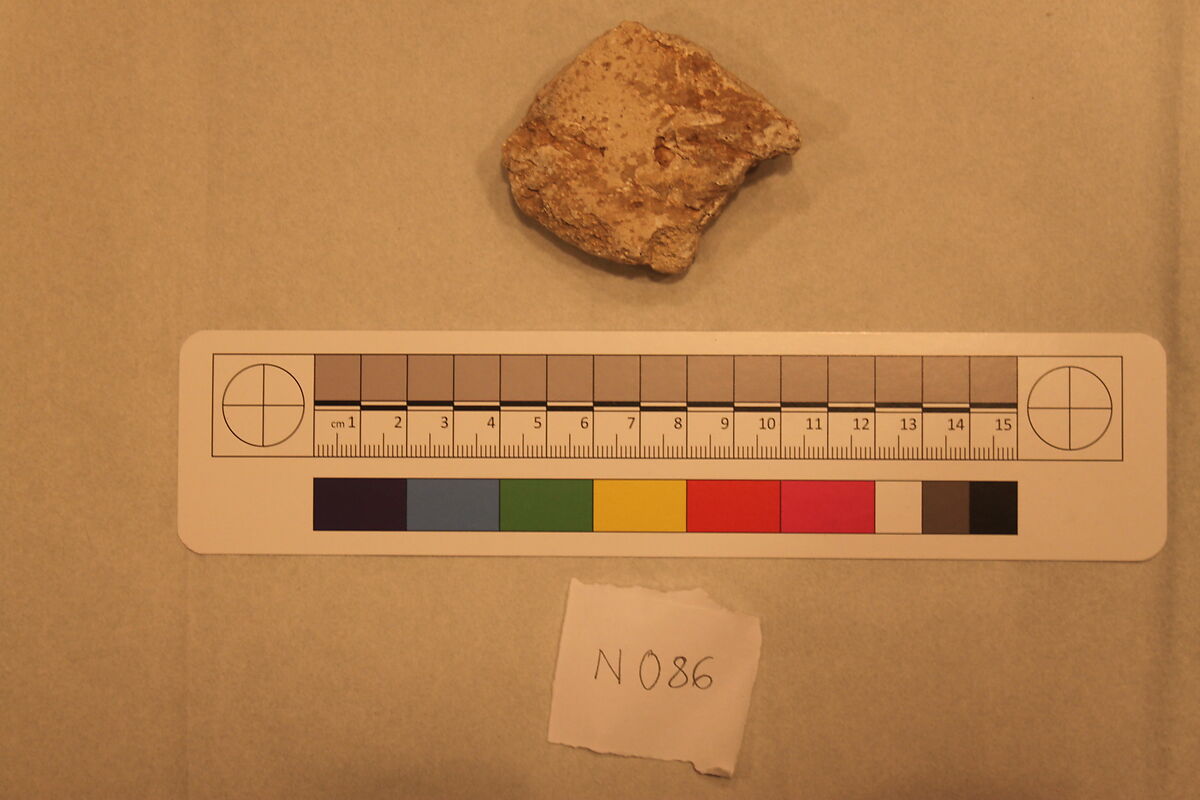Stucco Fragment, Stucco; carved and painted