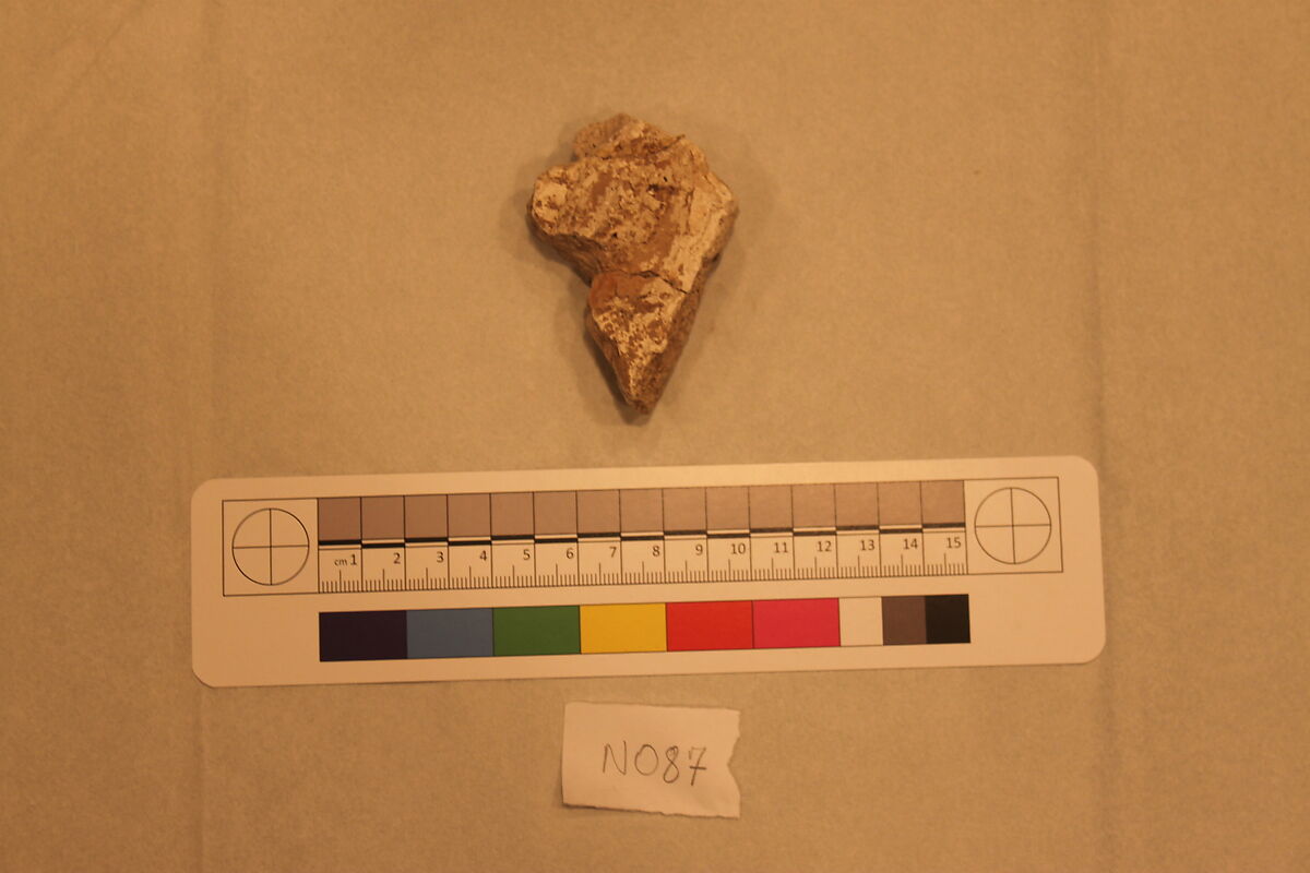 Stucco Fragment, Stucco; carved and painted