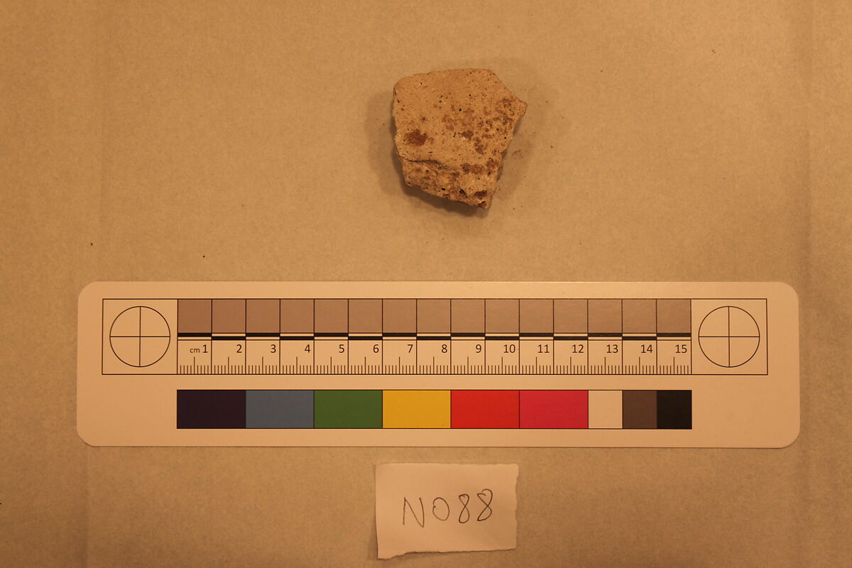 Stucco Fragment, Stucco; carved and painted