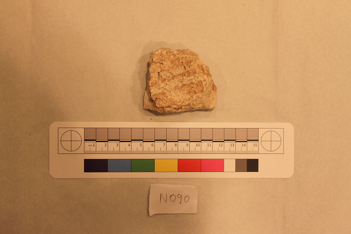 Stucco Fragment, Stucco; carved and painted