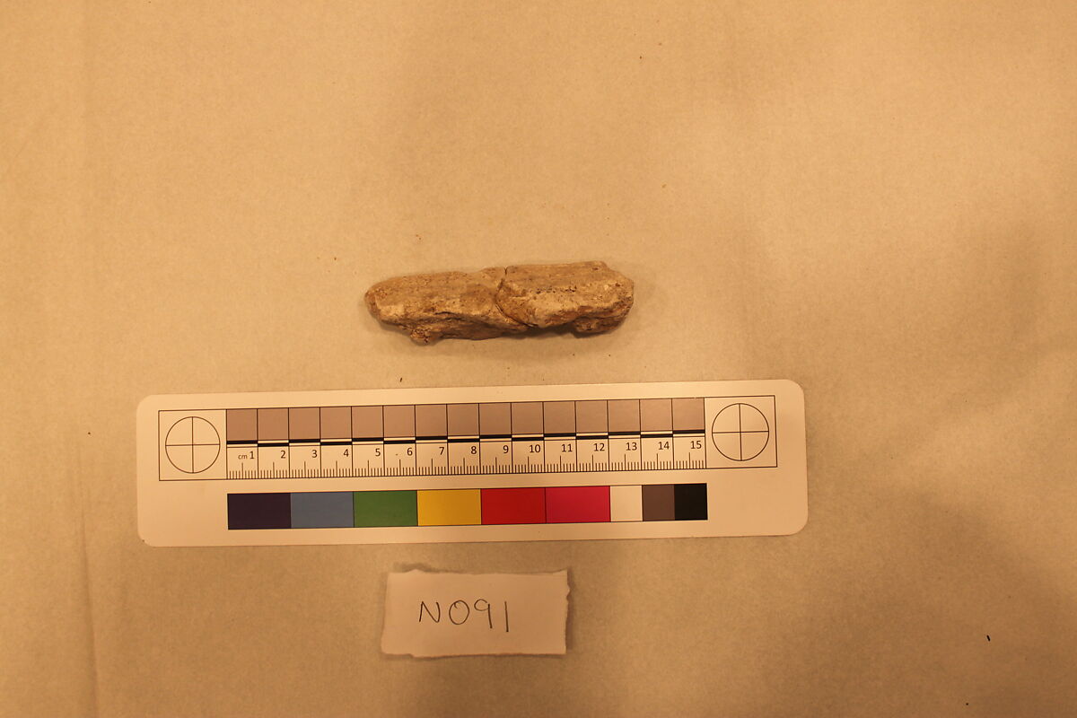 Stucco Fragment, Stucco; carved and painted