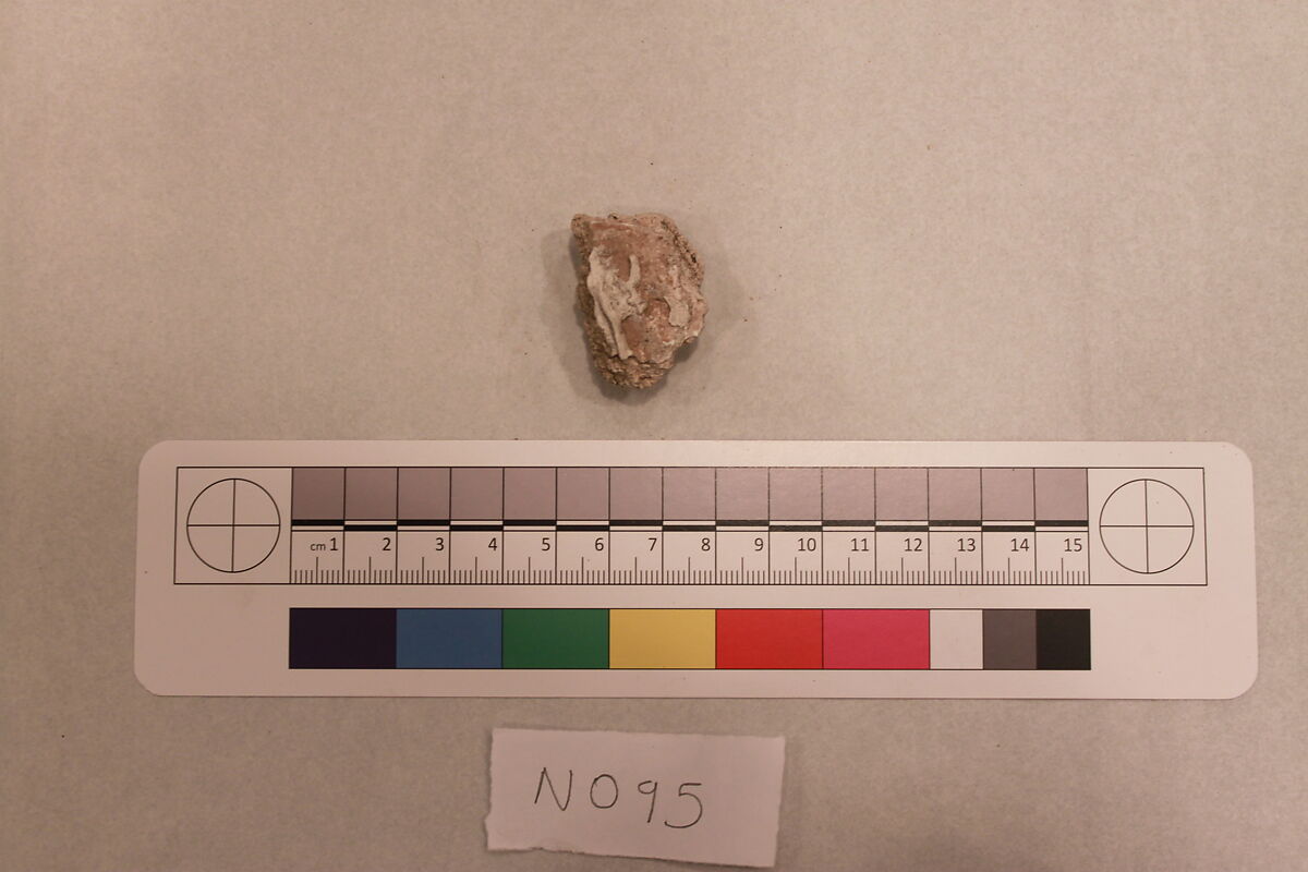 Stucco Fragment, Stucco; carved and painted