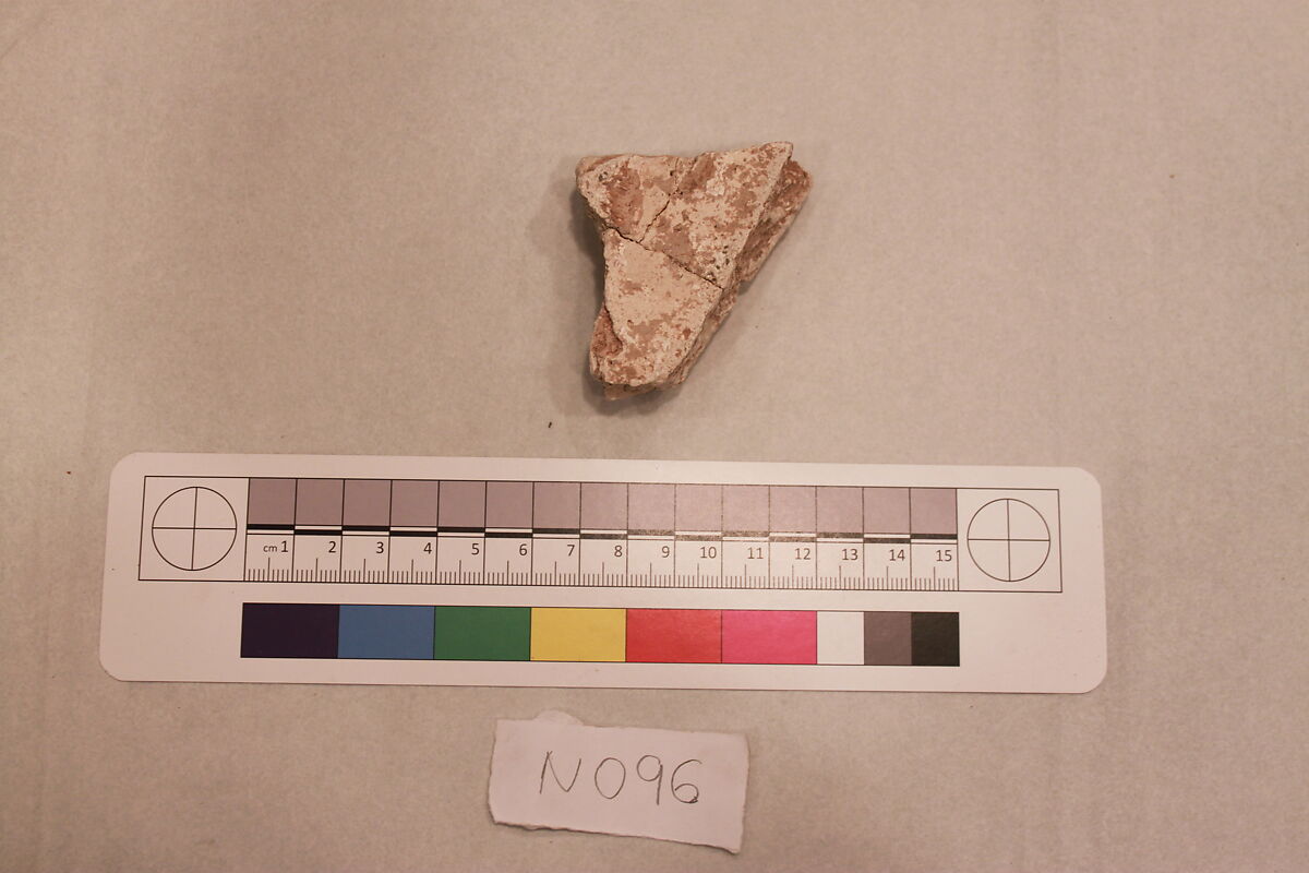 Stucco Fragment, Stucco; carved and painted