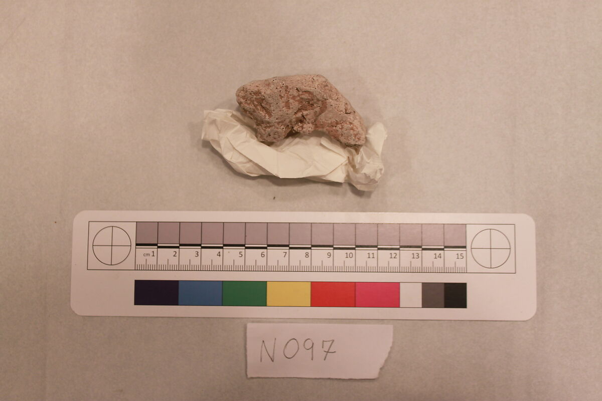 Stucco Fragment, Stucco; carved and painted