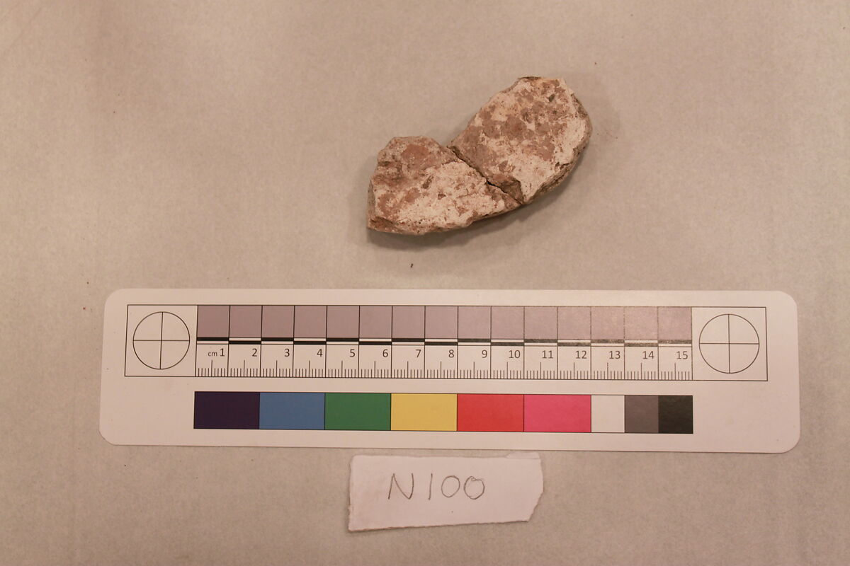 Stucco Fragment, Stucco; carved and painted