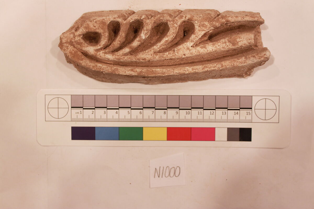 Stucco Fragment, Stucco; carved, painted 