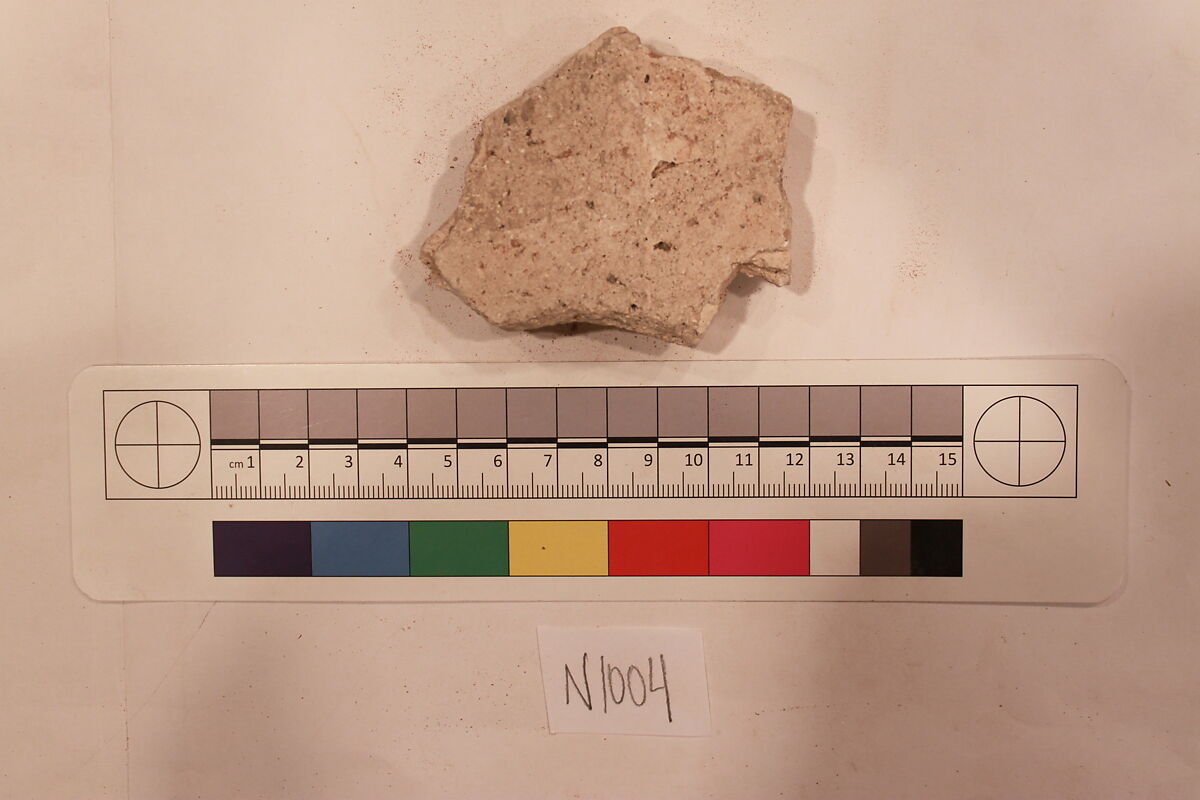 Stucco Fragment, Stucco; carved, painted