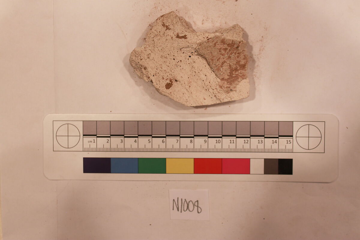 Stucco Fragment, Stucco; carved, painted