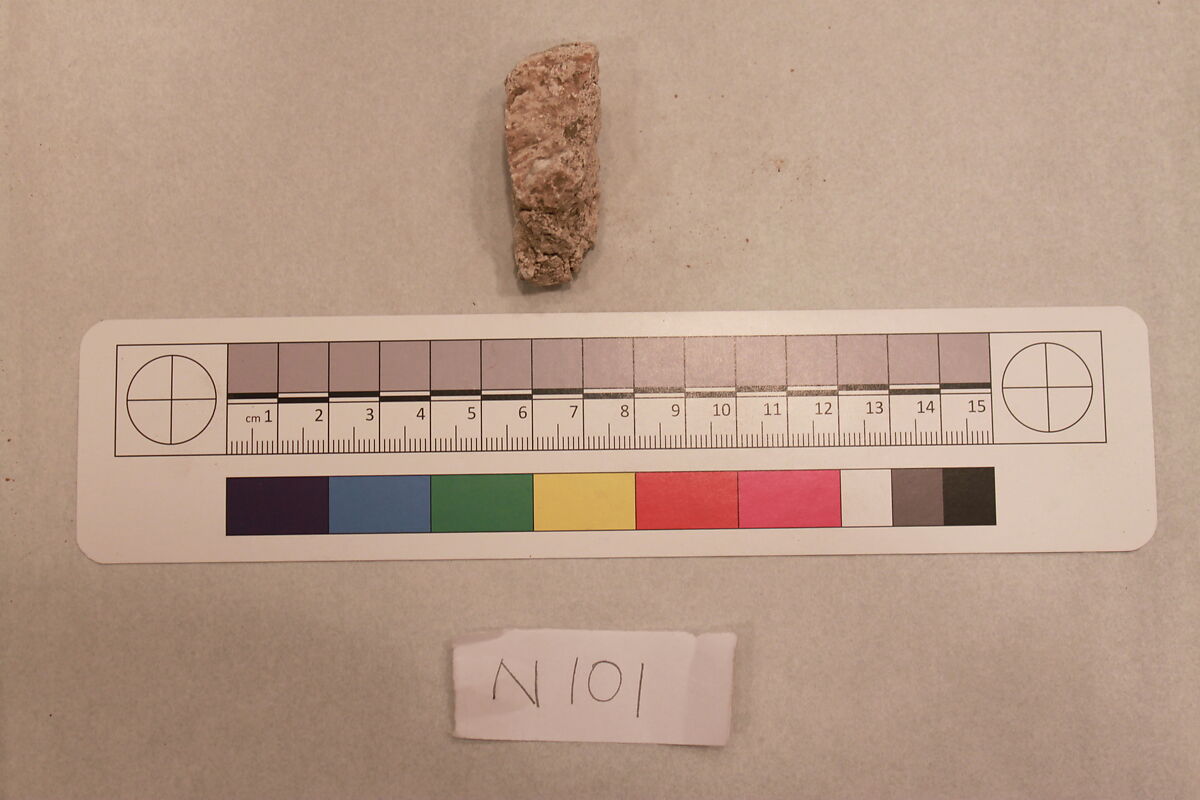 Stucco Fragment, Stucco; carved and painted