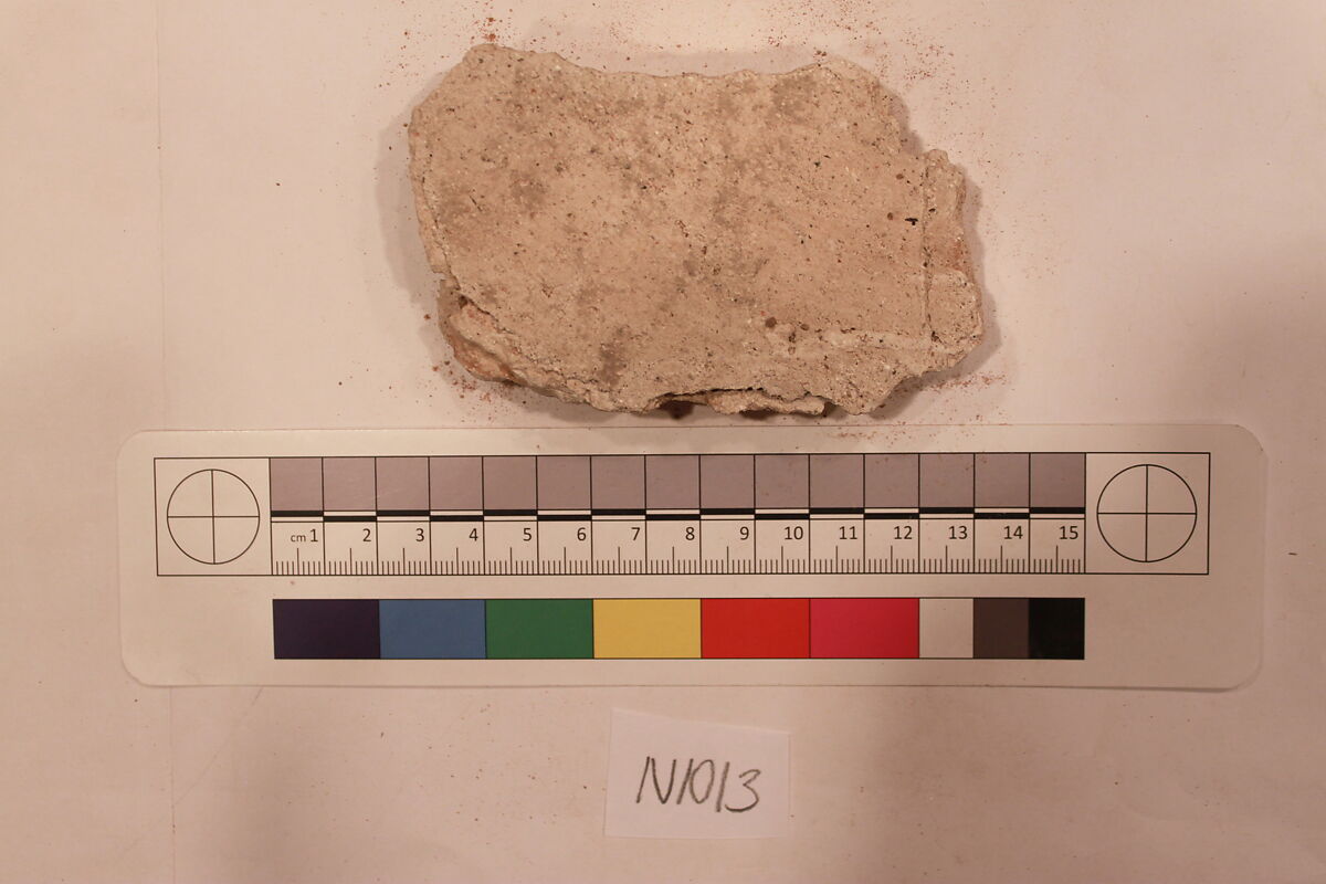 Stucco Fragment, Stucco; carved, painted