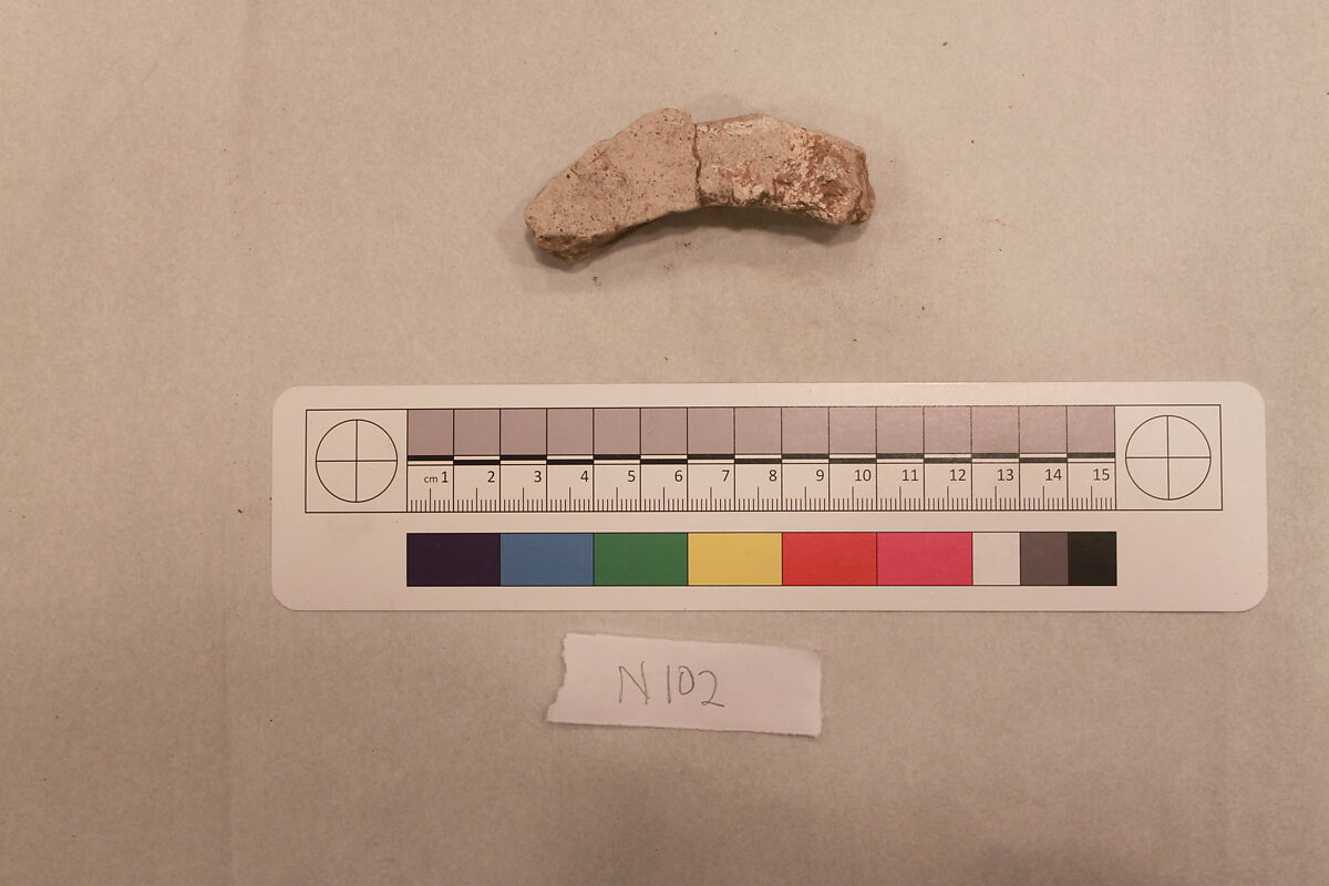 Stucco Fragment, Stucco; carved and painted