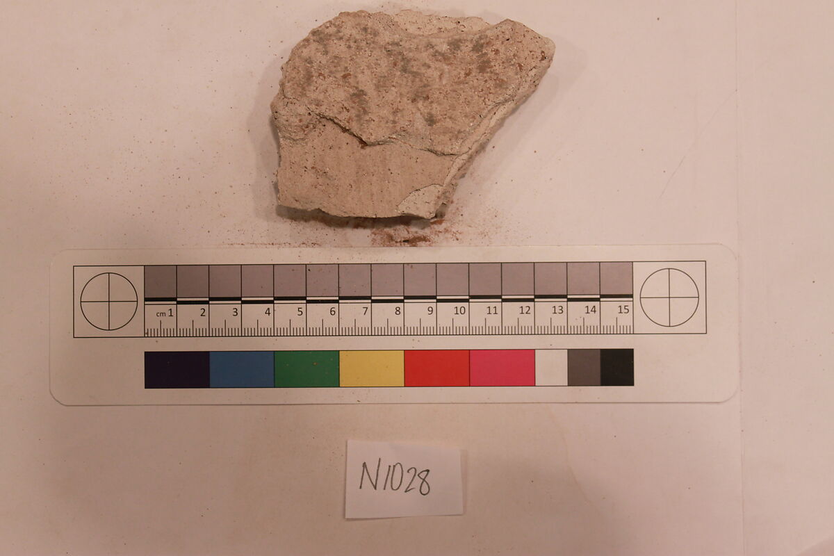Stucco Fragment, Stucco; carved, painted