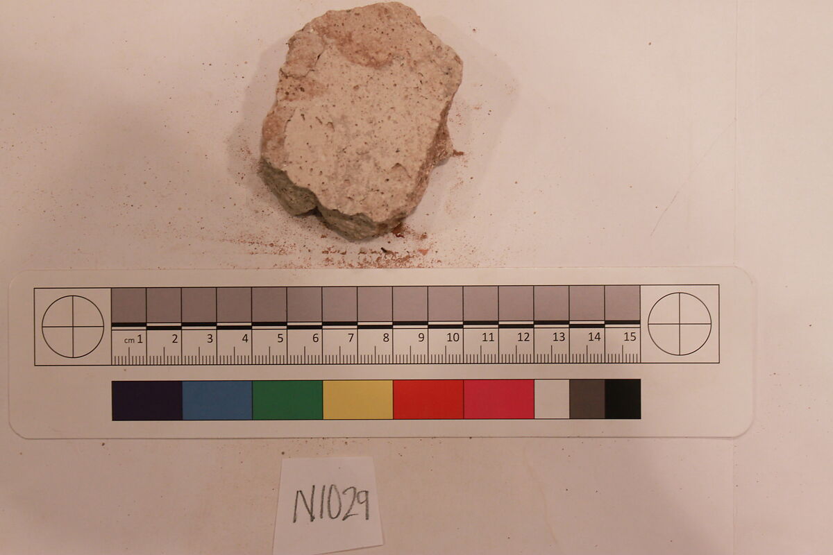 Stucco Fragment, Stucco; carved, painted