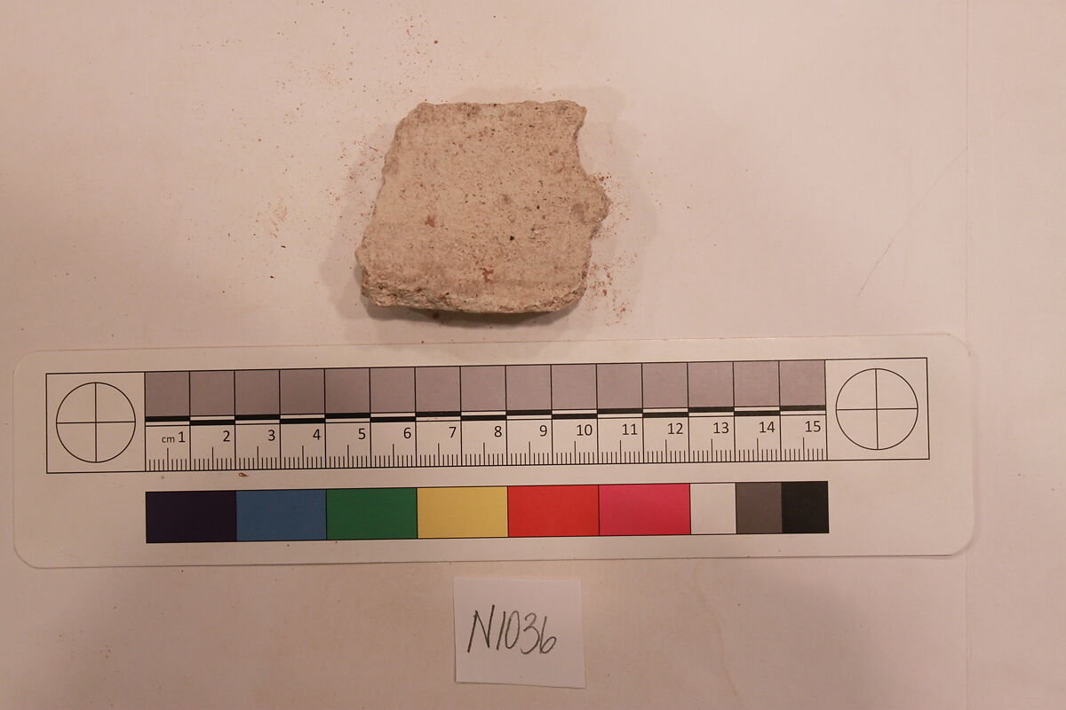 Stucco Fragment, Stucco; carved, painted