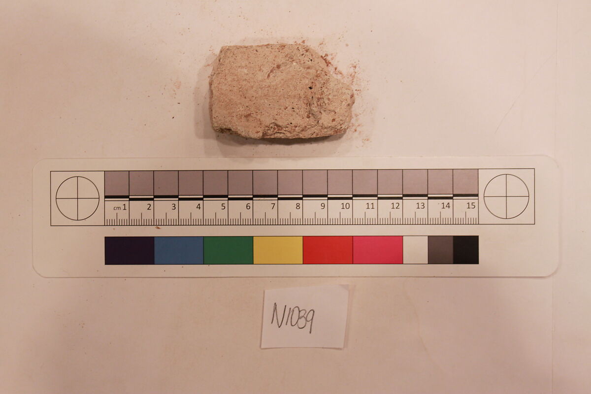 Stucco Fragment, Stucco; carved, painted