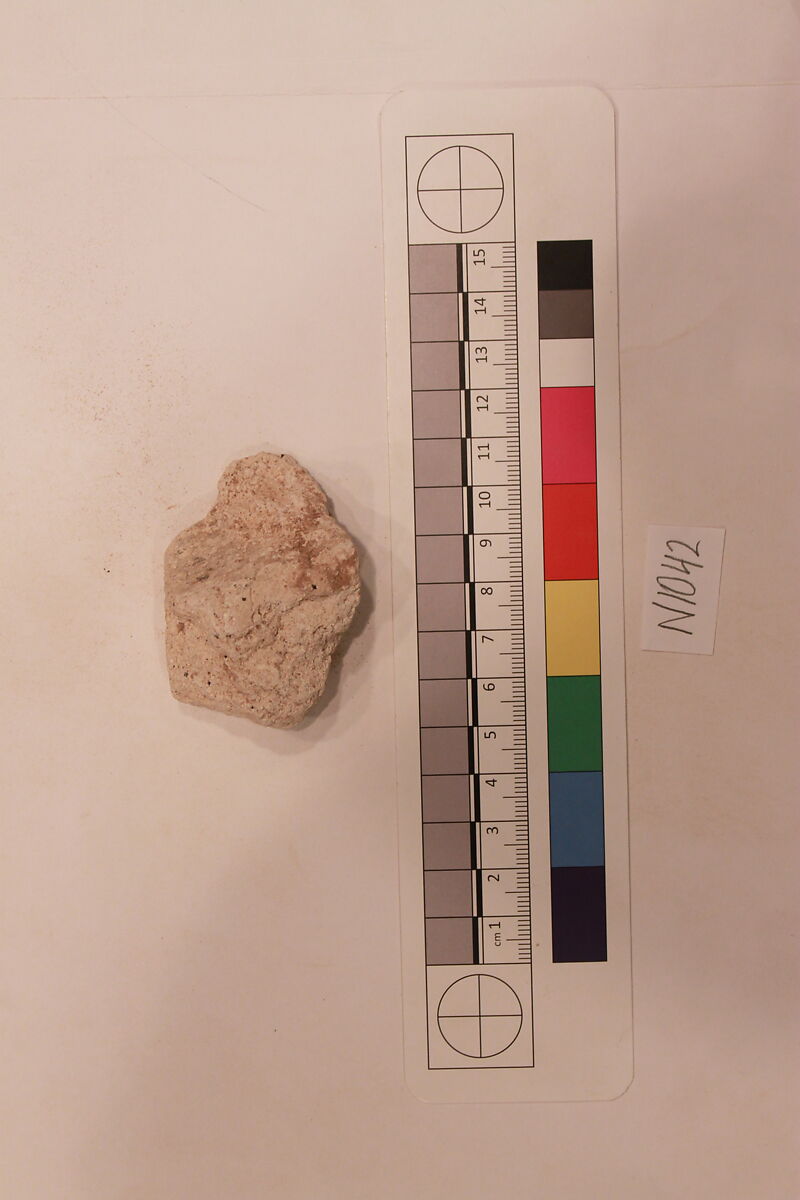 Stucco Fragment, Stucco; carved, painted