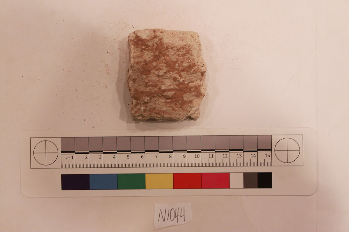 Stucco Fragment, Stucco; carved, painted