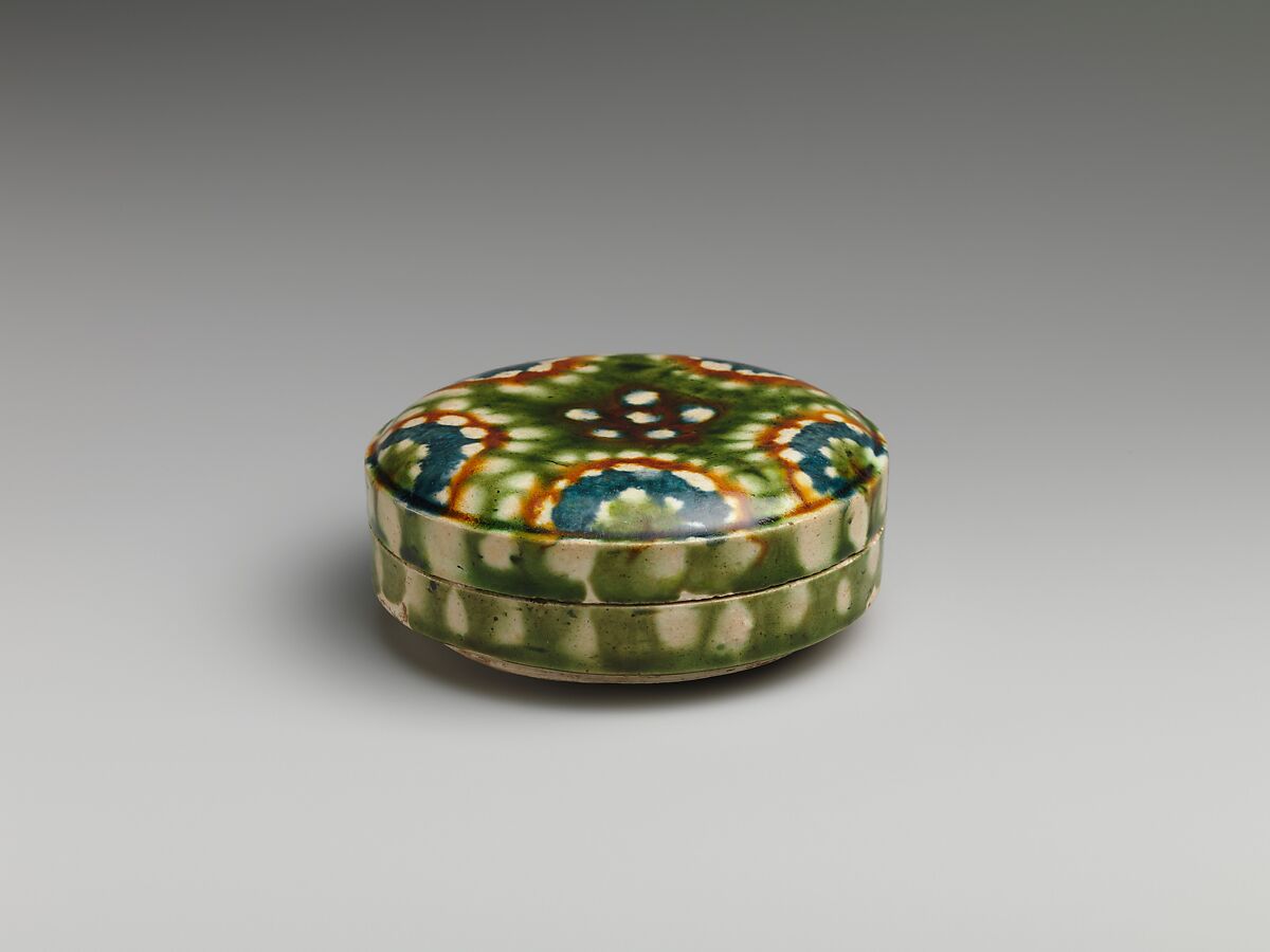 Box, Earthenware with three-color (sancai) glaze, China 