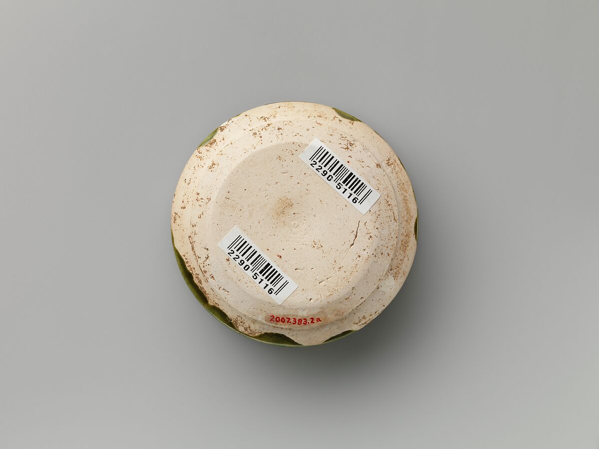 Cosmetics box, Earthenware with marbled veneer and brown glaze, China