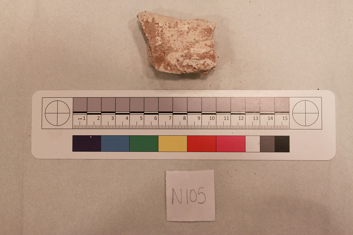 Stucco Fragment, Stucco; carved and painted