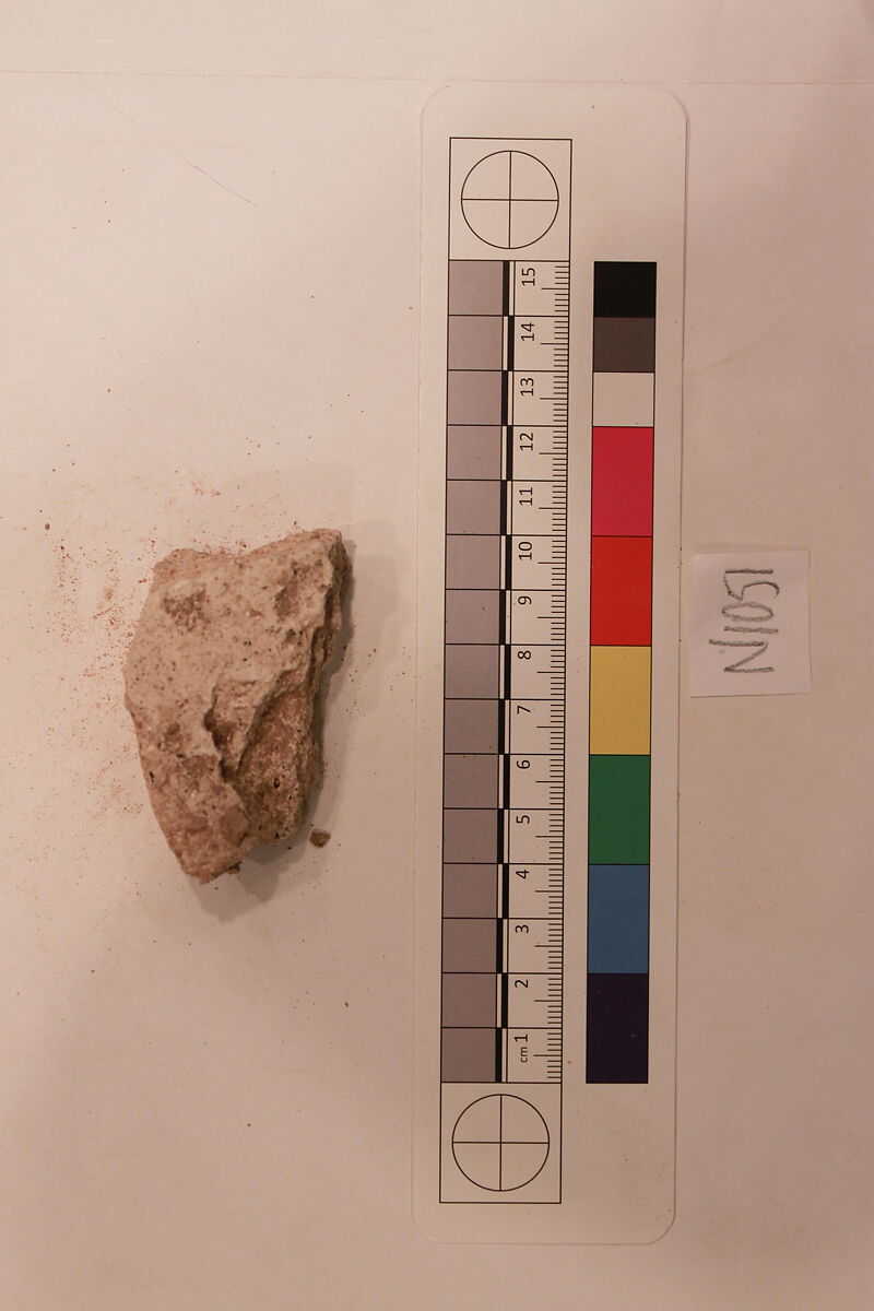 Stucco Fragment, Stucco; carved, painted