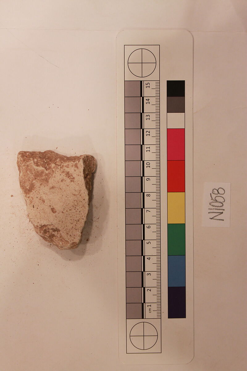 Stucco Fragment, Stucco; carved, painted