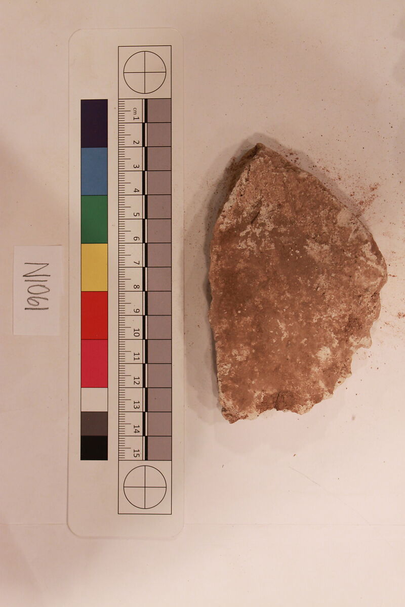 Stucco Fragment, Stucco; carved, painted