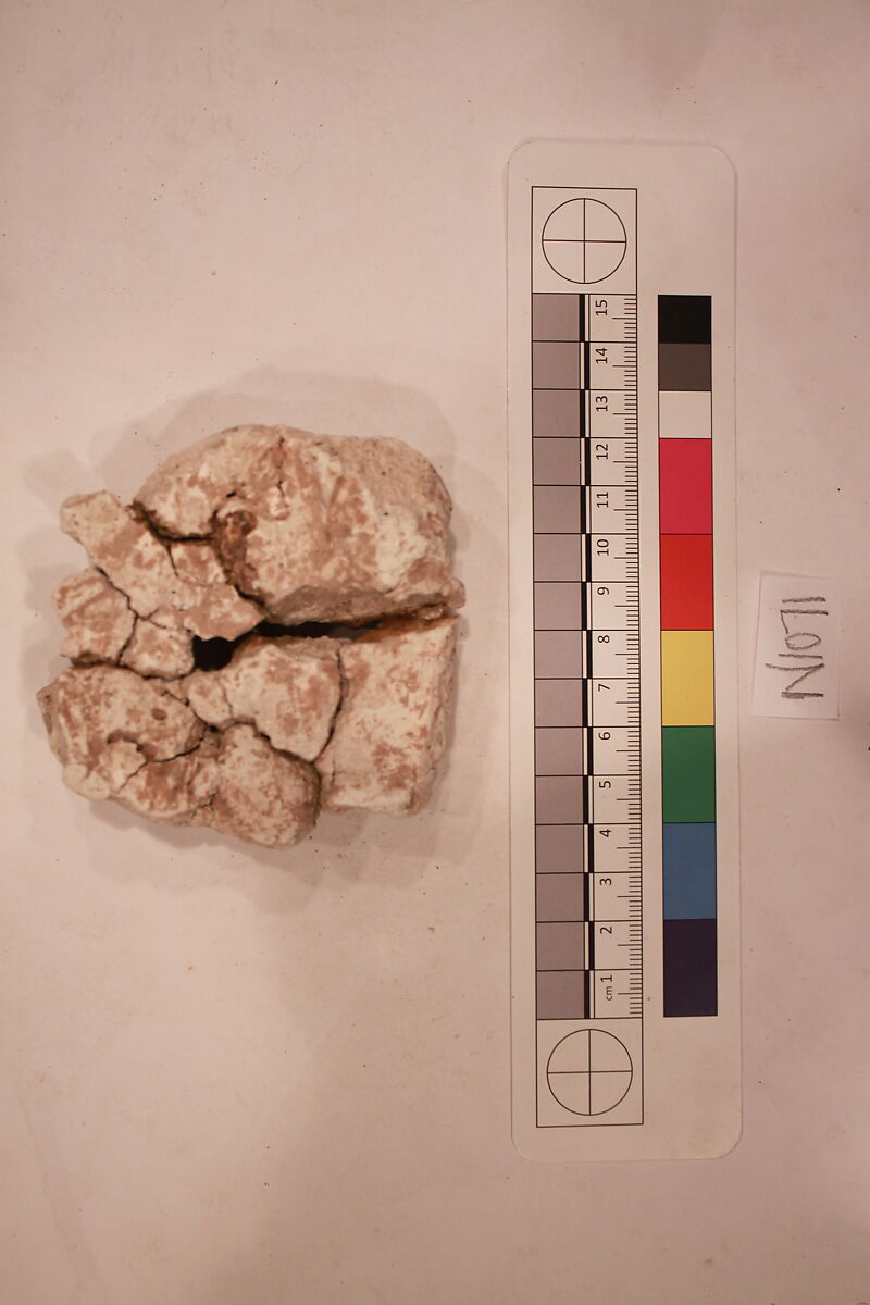 Stucco Fragment, Stucco; carved, painted