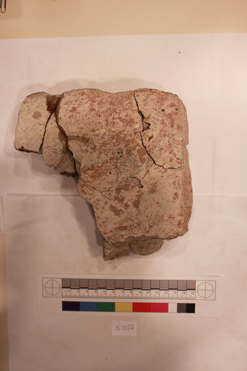 Stucco Fragment, Stucco; carved, painted