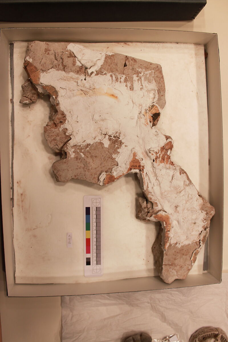 Stucco Fragment, Stucco; carved, painted