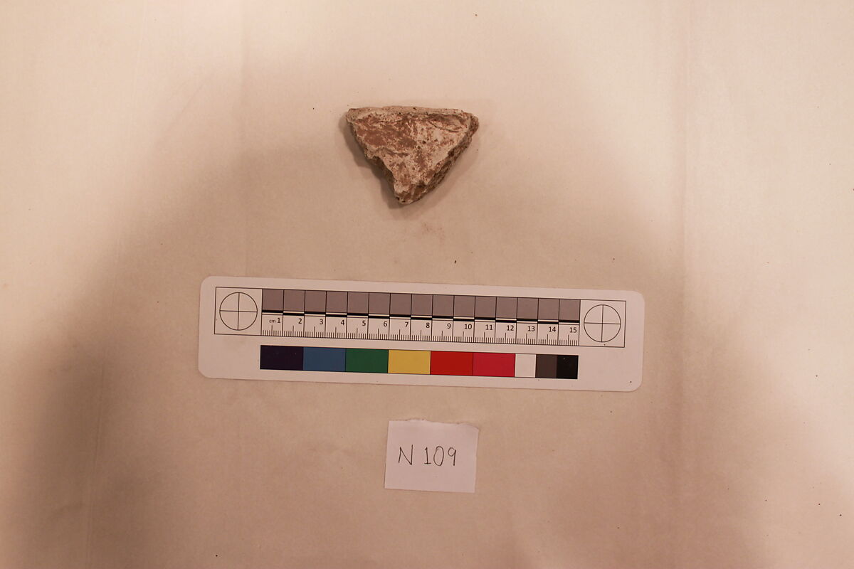 Stucco Fragment, Stucco; carved and painted 