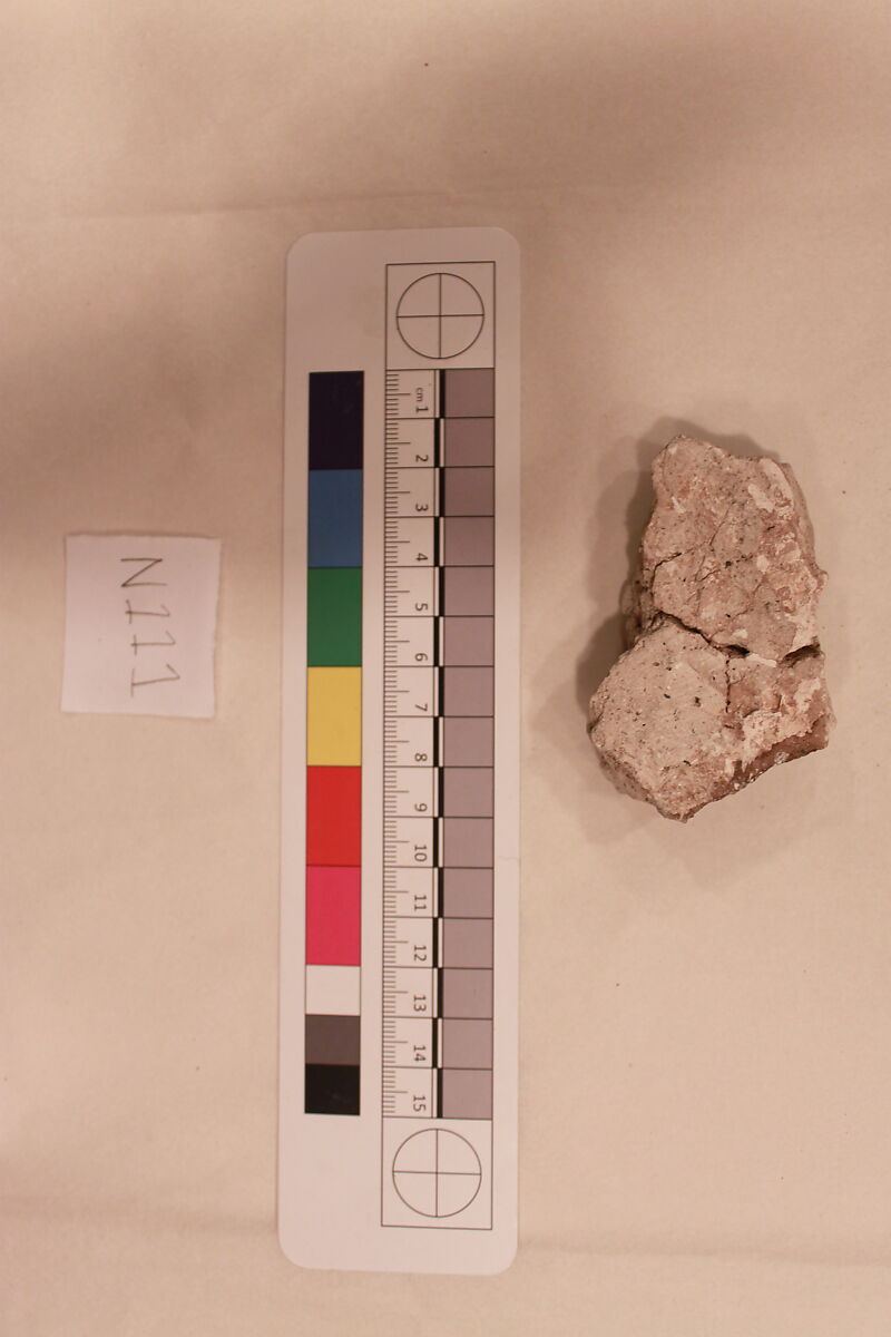 Stucco Fragment, Stucco; carved and painted