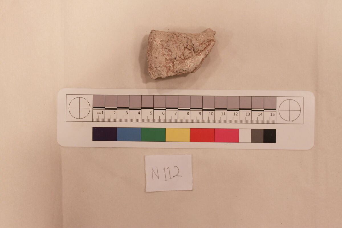 Stucco Fragment, Stucco; carved and painted
