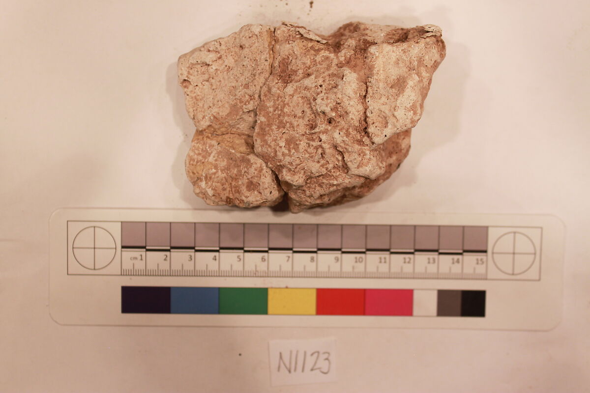 Stucco Fragment, Stucco; carved, painted