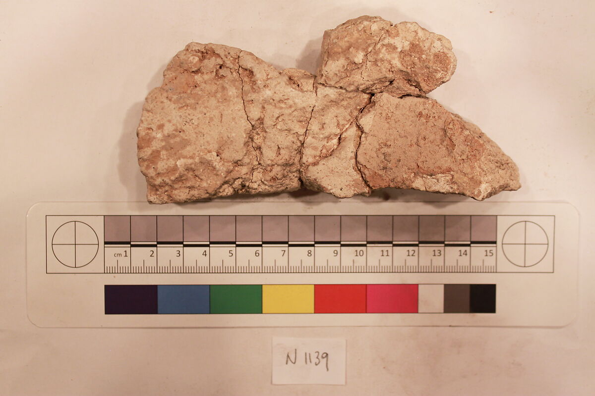 Stucco Fragment, Stucco; carved, painted