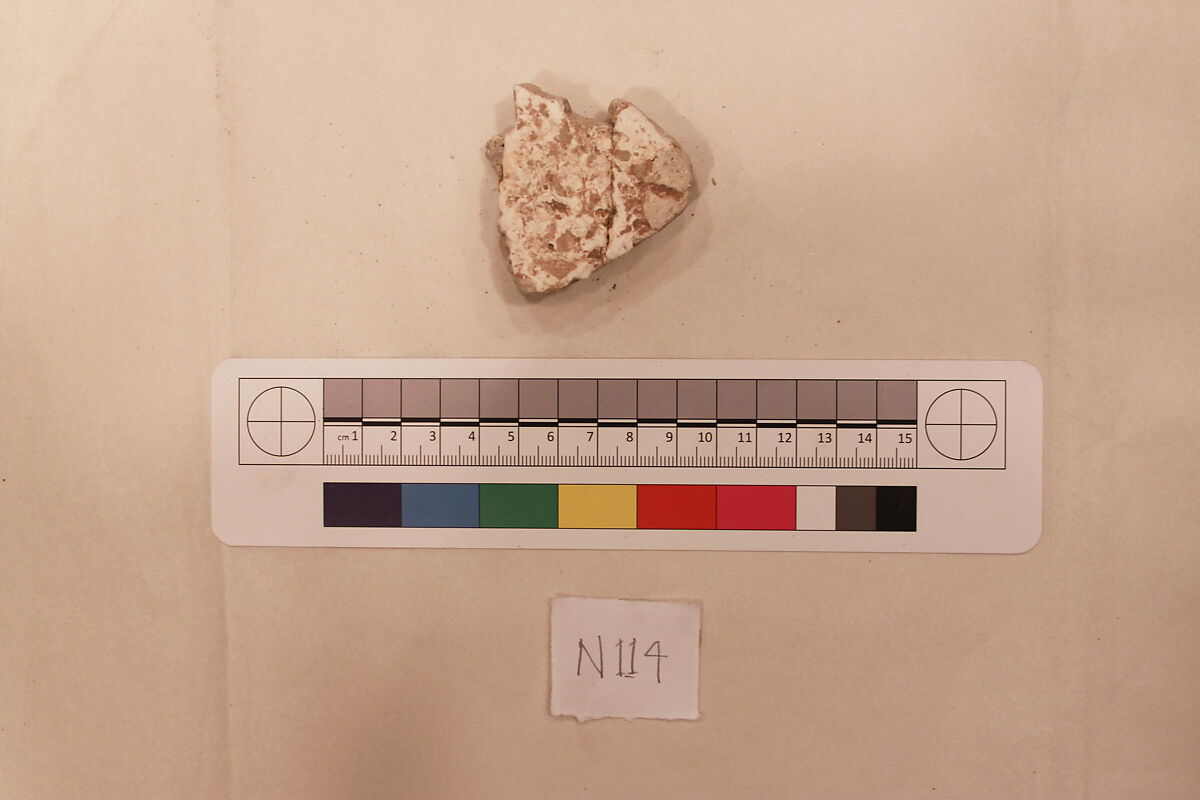 Stucco Fragment, Stucco; carved and painted