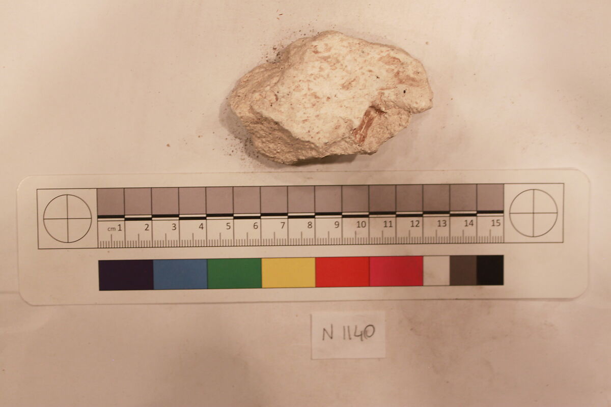 Stucco Fragment, Stucco; carved, painted