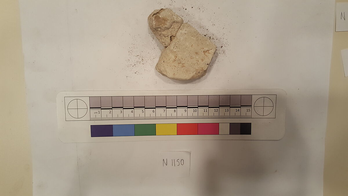 Stucco Fragment, Stucco; carved, painted