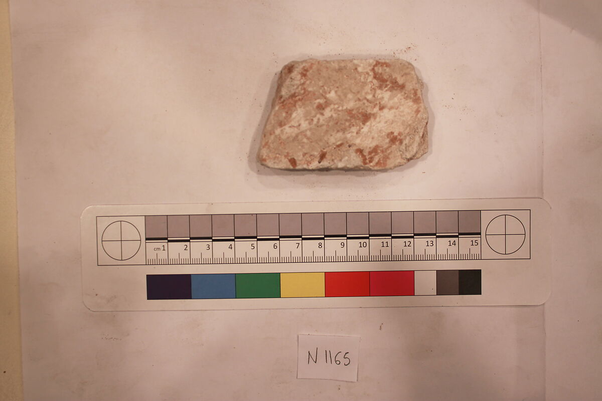 Stucco Fragment, Stucco; carved, painted