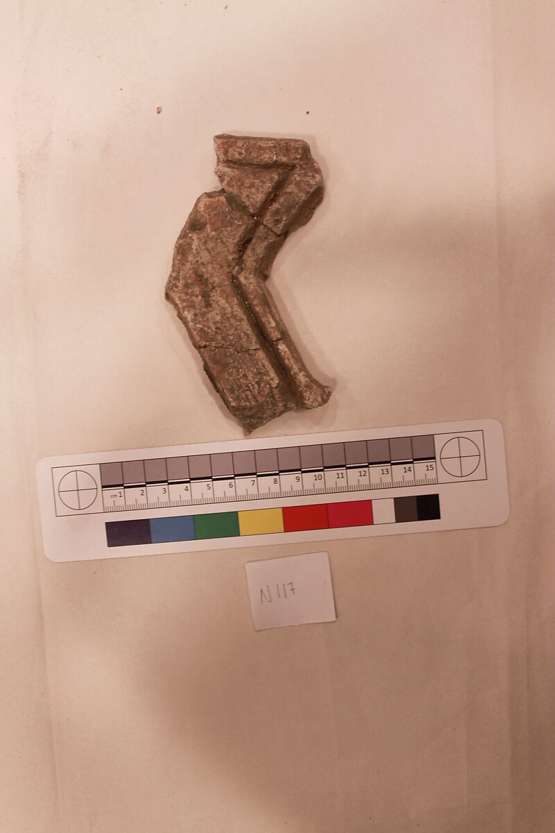 Stucco Fragment, Stucco; carved and painted 