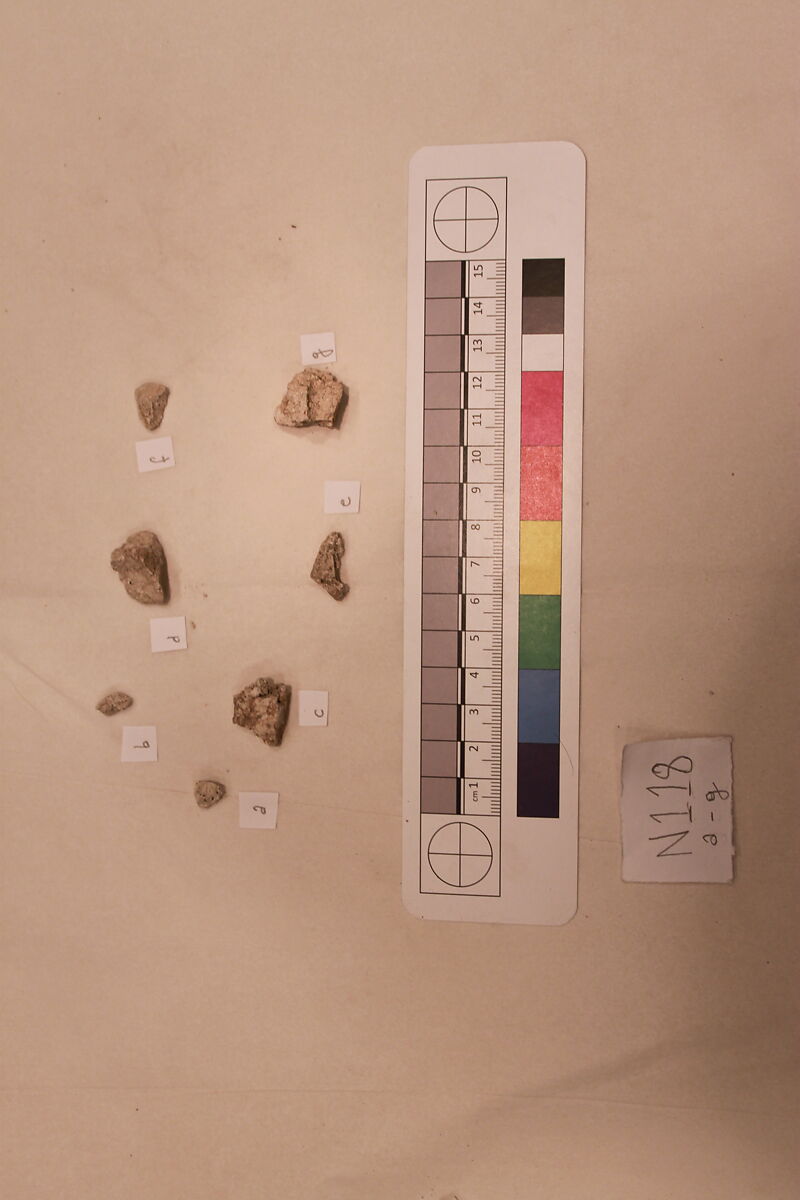 Stucco Fragment, Stucco; carved, painted (c, d, g)